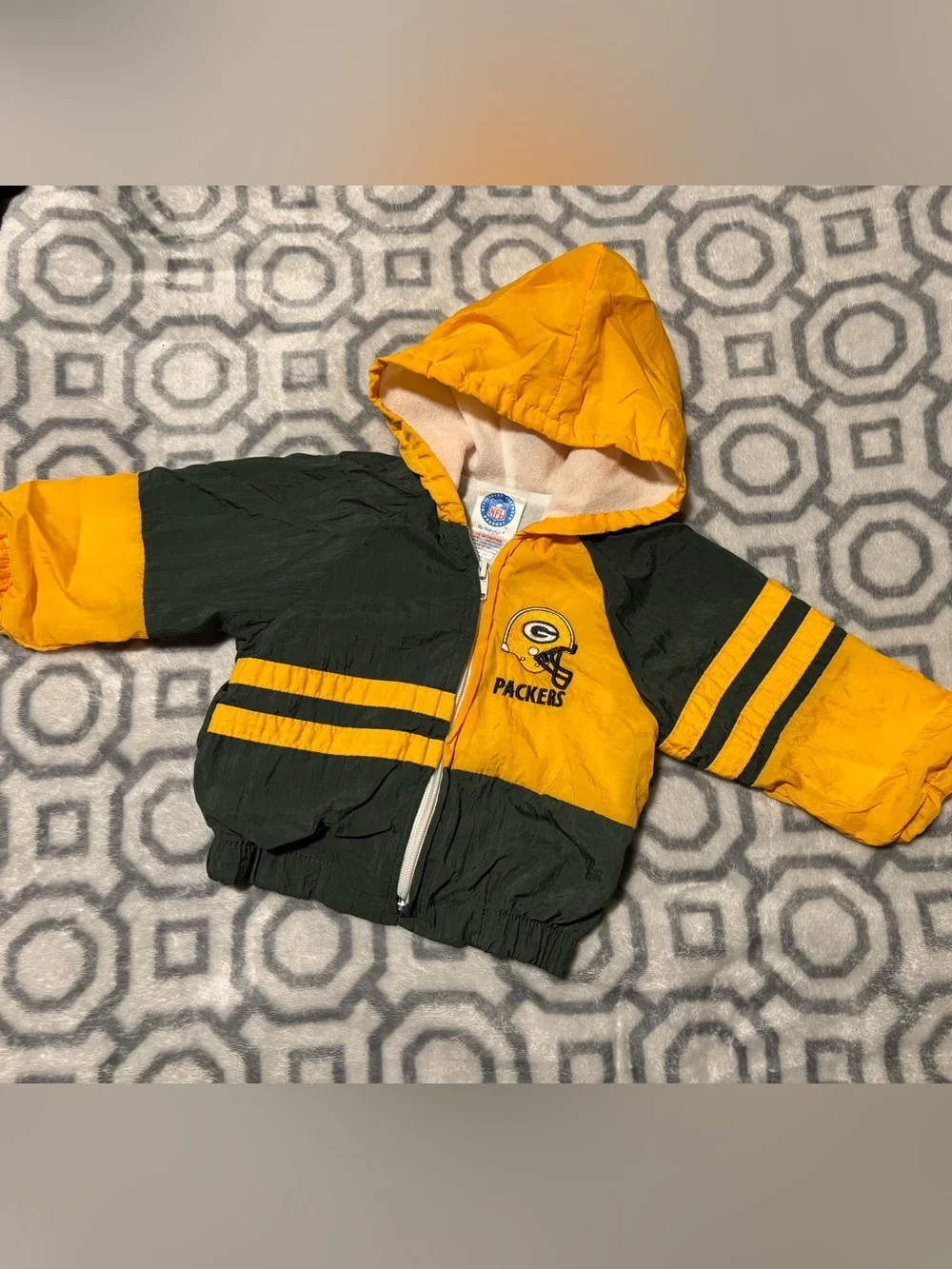 NFL Green & Gold Packers Hooded Puffer Jacket - Kids